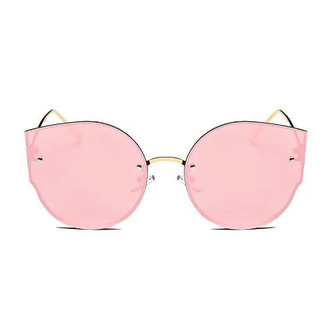 Винтажные сексуальные женские солнцезащитные очки кошачий глаз, женские модные прозрачные красные очки, металлическая оправа, солнцезащитные очки для женщин UV400 - Цвет линз: Розовый