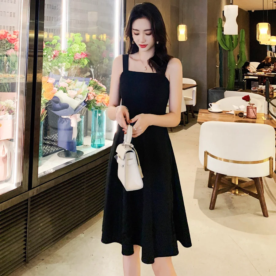 

2019 Korean Plus Size Sexy Beach Midi Dress Summer Vintage Black Club Off Shoulder Sundress Elegant Bodycon Women Party Vestidos