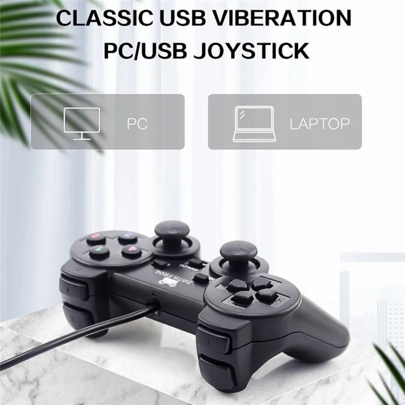 USB ПК проводной игровой контроллер Вибрационный Джойстик Геймпад для ПК ноутбук геймер игра в игры для Win7 Win10 шок Игровой Коврик