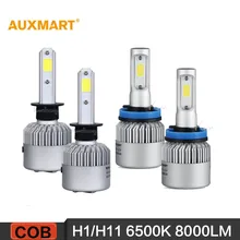 Auxmart H1/H11 COB 72 Вт Один луч СВЕТОДИОДНЫЕ Фары Автомобиля Лампы Pure белый 6500 К 8000LM Дальнего Света Все-В-Одном Противотуманные Фара 12 В 24 В