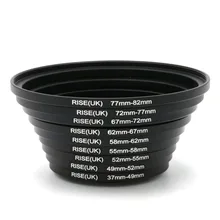 Jeu d'adaptateurs de bague filtrante pour objectif 37-82mm, Kit de 9 pièces 37 49 52 55 58 62 67 72 77 82mm