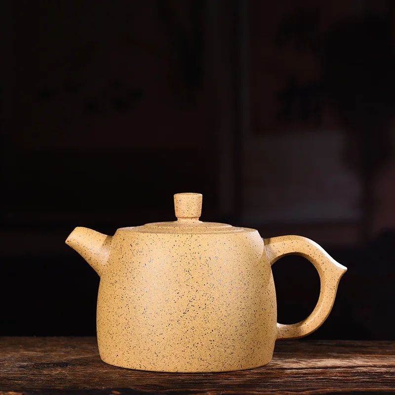 

Enameled Pottery Teapot Quality Goods Full Manual Raw Ore Sesame Section Mud Pot Kungfu Online Teapot Tea Set Suit Wholesale