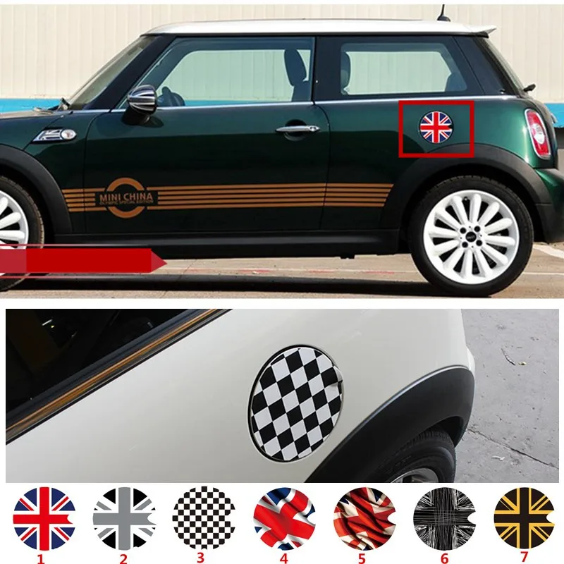 Image Fuel Tank Cap Sticker Oil Tank Decals For BMW Mini Cooper Countryman Cabrio Works Coupe Paceman One Clubman Car styling