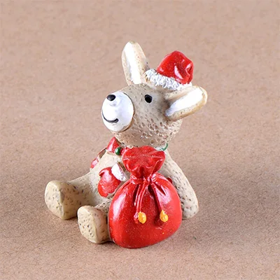 Рождество Zakka миниатюрная фигурка животного лягушка кошка собака мини фигурки домашнее украшение DIY сказочные садовые украшения из смолы игрушки для рукоделия - Цвет: 17 Sitting Donkey