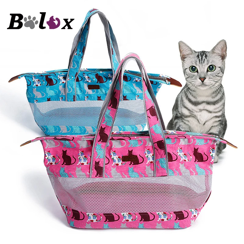 Cat Bag Portable Outdoor Travel Cat Sling Handbag Pet Breathable Mesh Bag for Kitten Puppy Dog Canvas Carrier Pet Supplies