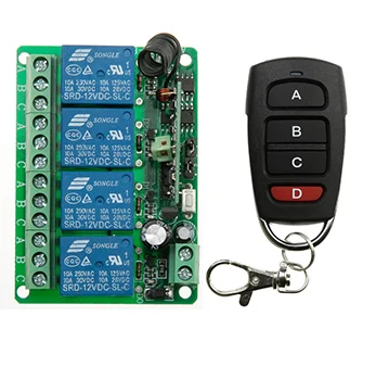 

DC12V 4CH RF Wireless Remote Control System transmitter + receiver universal gate remote control / window/Garage Doors