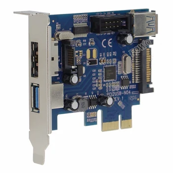 

2x USB3.0 Power eSATA PCIe Card 9pin USB eSATA PCI-e Adapter Converter Card with SATA Power Socket