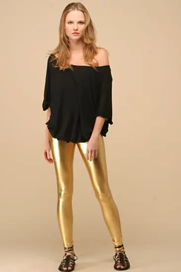

2014 Fashionable Seamless Sexy Leggings For Women Footless Legging Pants ML7554 Shiny Gold Leather Leggings