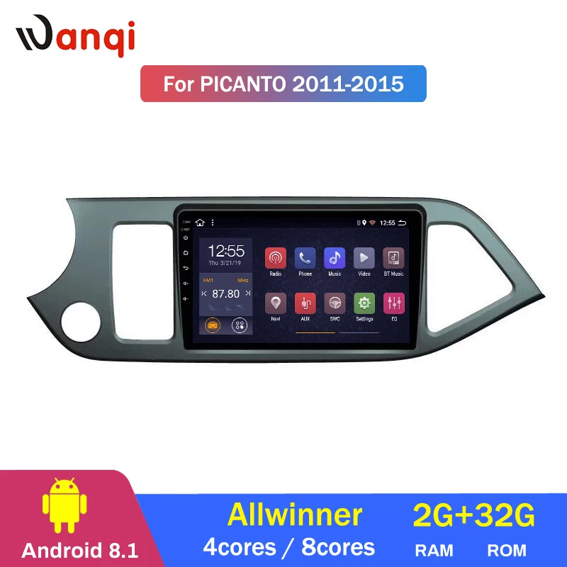 2G ram 32G rom 9 дюймов android 8,1 автомобильный dvd-плеер для KIA Morning Picanto 2011- Мультимедиа gps навигационная система