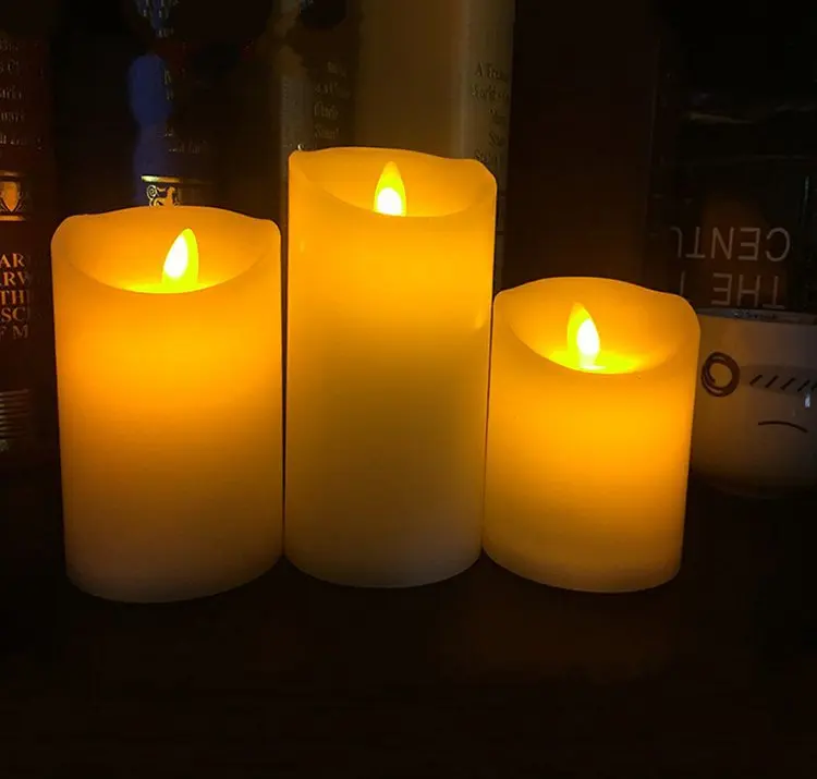 3pcs LED Candle Lot Candles Wax Lights With Remote Control Timer Light