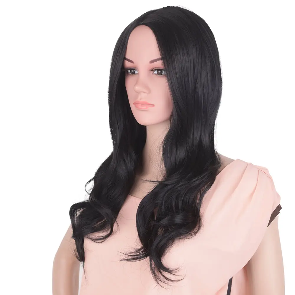 Feilimei 2" Объемный волнистый парик с длинными волосами для черных женщин Омбре блонд черный коричневый цветные синтетические парики для косплея - Цвет: Естественный цвет