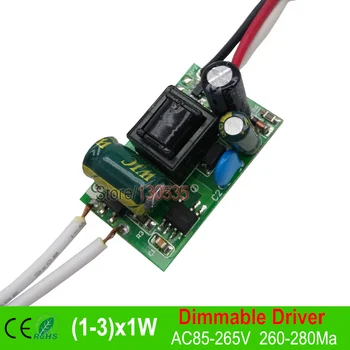 

5pc LED inside Driver Dimmable Three Colo rLighting Transformers 3W Constant current Internal driver For led bulb downlight DIY