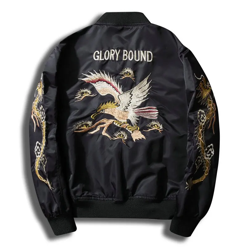 2018 Spring Embroidery Dragon Bomber Jacket Men Streetwear Casual Windbreaker Black Male Men Baseball Jacket Pilot Coat 2018 Spring Embroidery Dragon Bomber Jacket Men Streetwear Casual Windbreaker Black Male Men Baseball Jacket Pilot Coat
