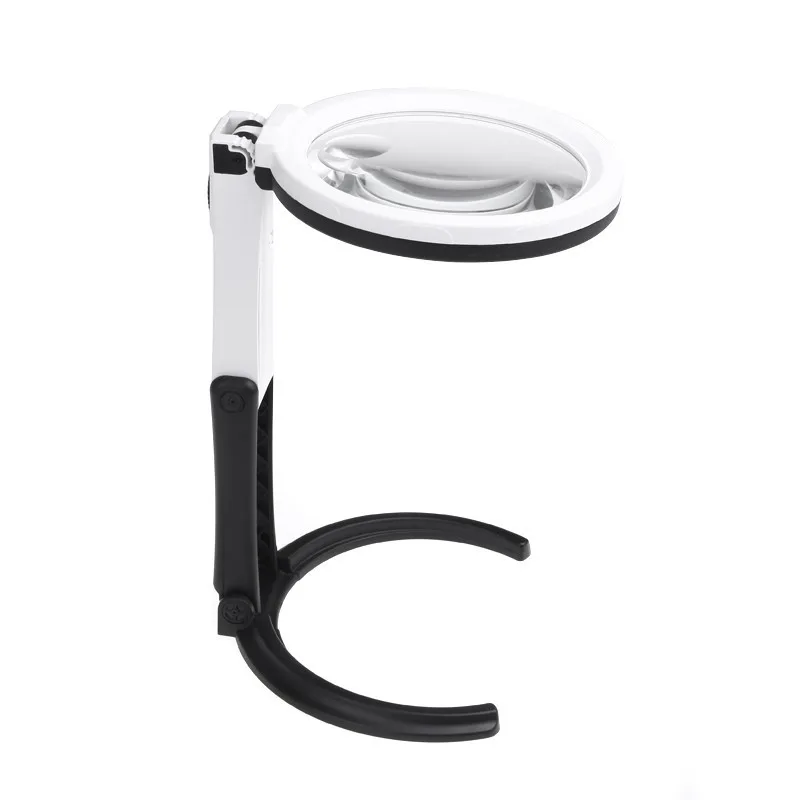 2x-5x-Light-Magnifier-Loupe-Magnifying-Glass-Lens-Table-Desktop-Lamp-Handheld-Foldable-10-LED-