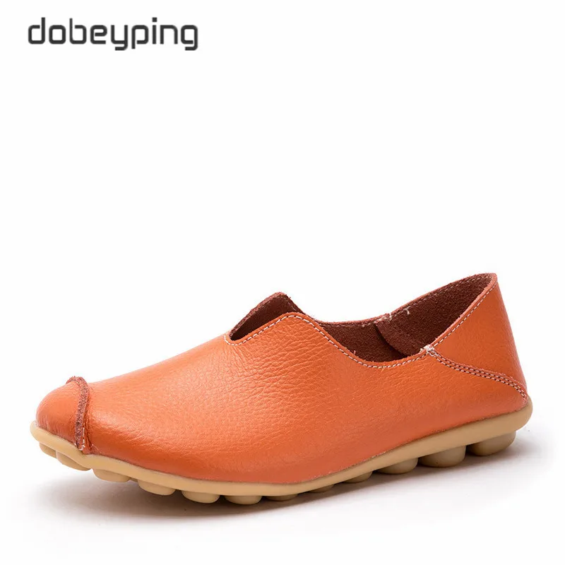 Dobeyping/Новинка; женская обувь; сезон весна-осень; женская обувь из натуральной кожи на плоской подошве; женские лоферы без застежки; мягкая обувь для мам; большие размеры 35-43