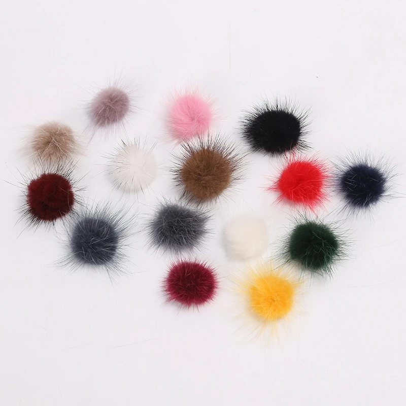 10 шт. помпоны из меха норки 3 см для колец сережек обуви украшений|mink fur ball|jewelry