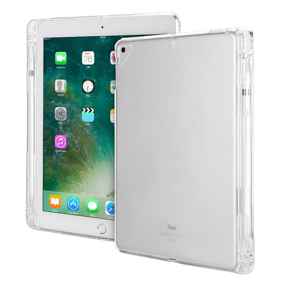 Силиконовый чехол для iPad 5 6 Air Air2 задняя крышка со слотом карандашей прозрачный из