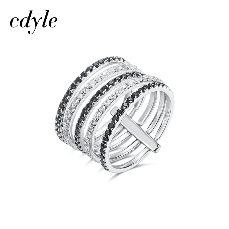 

Cdyle Crystals from Swarovski Luxury Ring Austrian Rhinestone Paved S925 Sterling Fashion Engagement Wedding Jewelry Bijoux New