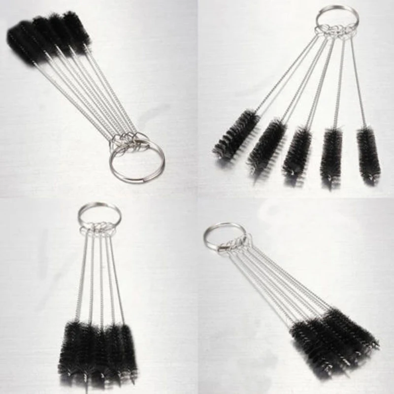 5 шт. нейлон соломенная труба цилиндрические боры очистки проволоки щетки из нержавеющей стали