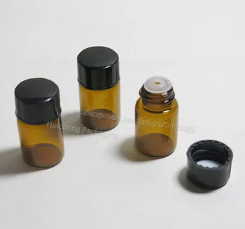 

500pcs/lot 2ml Amber Mini Glass Bottle 2cc Brown Sample Glass Vials Small Glass Essential Oil Bottle