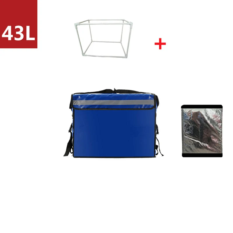 30л 43л 62л большая сумка-холодильник с кронштейном утолщенная термальная коробка для пикника для обеда пакет льда еда может напитки автомобиль изоляция крутая сумка - Цвет: blue 43Lpartition