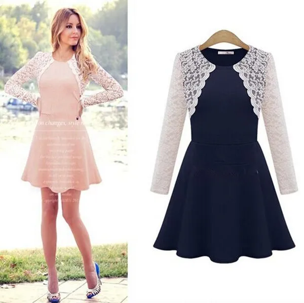 New Fashion European And American Style Autumn Winter Dress Long Sleeve