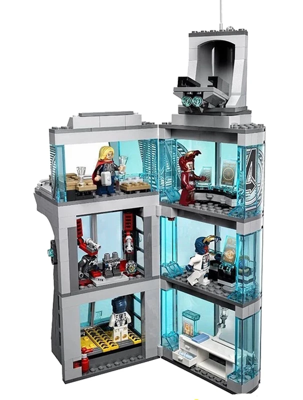 Дешево 511 шт Звездные войны Marvel супер герой Железный человек атака на Мстители Лига башня модель строительные блоки Copmatible Legoingly Starwars