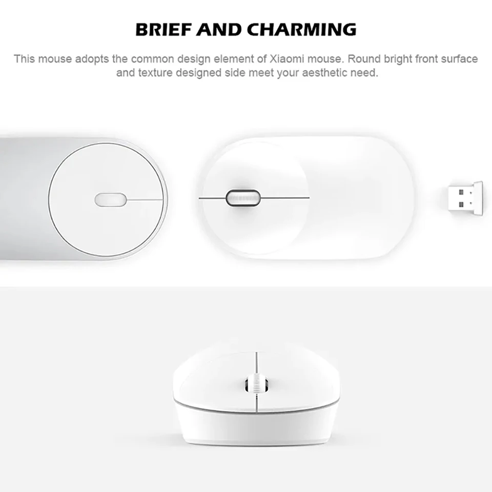 Original Xiaomi Wireless Mouse Youth Edition 1200dpi 2.4Ghz Optical Mouse Mini Portable Mouse For Macbook Laptop Notebook Mouse (4)