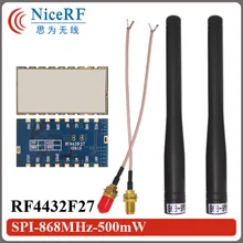 10 шт./лот 500 МВт SPI интерфейс и 3 км Long range встроенный анти-помех 868 мГц беспроводной модуль RF4432F27