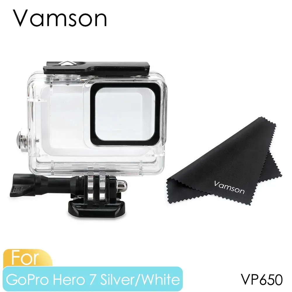 Vamson для Gopro Hero 7 серебристо-белый аксессуар комплект водонепроницаемый защитный корпус чехол для дайвинга защитный чехол крепление VP650 - Цвет: VP650