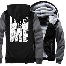 THIS IS ME Letter Print Funny Hoodies 2017 Winter Autumn Thick Sweatshirt Zipper Tracksuit Harajuku Brand Hoody Men’s Sportswear