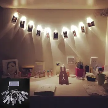 

Holiday Lighting 1.2M 10 LED Card Photo Wall Clip Fairy String Light Home Christmas Decoration Battery Operated Lamps AI88