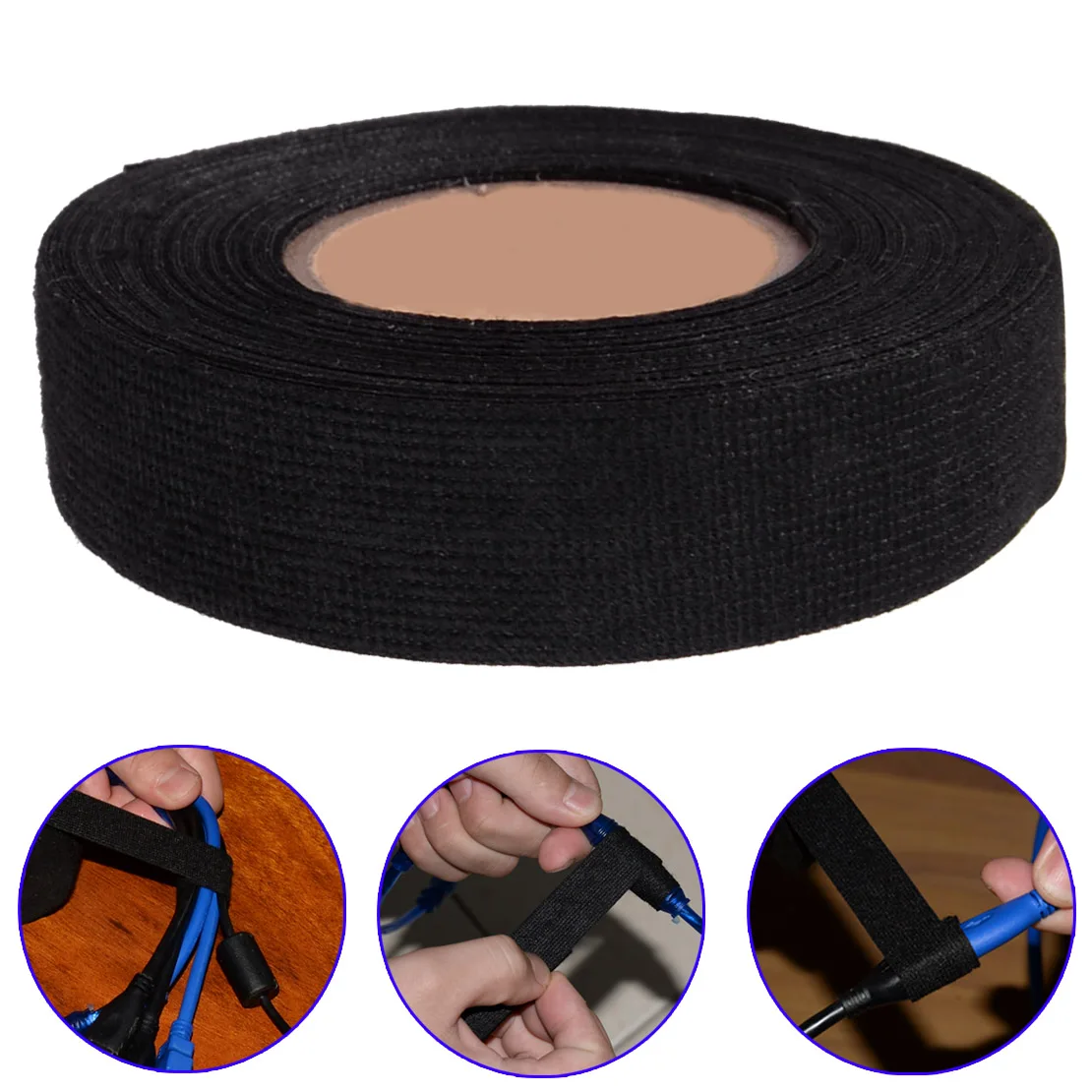 CITALL Universal 19mm 15M Wiring Harness Velvet Cloth Fabric Adhesive Tape for Car Automotive