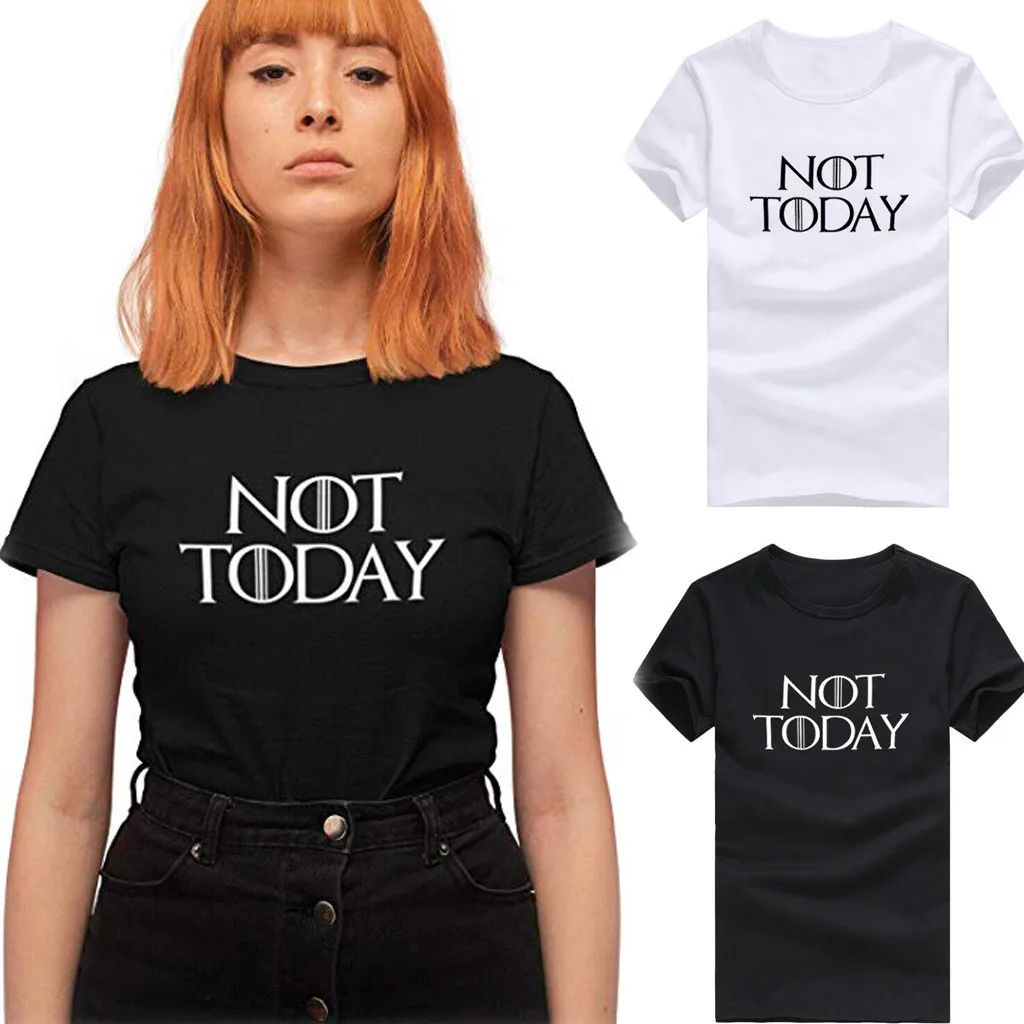 

Not Today Women Man Couple Print Short Sleeve Loose Tops T Shirt Support Wholesale And Dropship