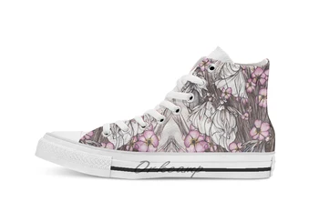 

Fairies Bouquet High Top Canvas Shoes Flat Casual Custom Unisex Sneaker Drop Shipping