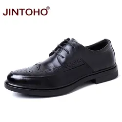 JINTOHO/Высококачественная мужская модельная обувь из натуральной кожи; модная мужская официальная обувь; брендовая мужская модельная обувь;