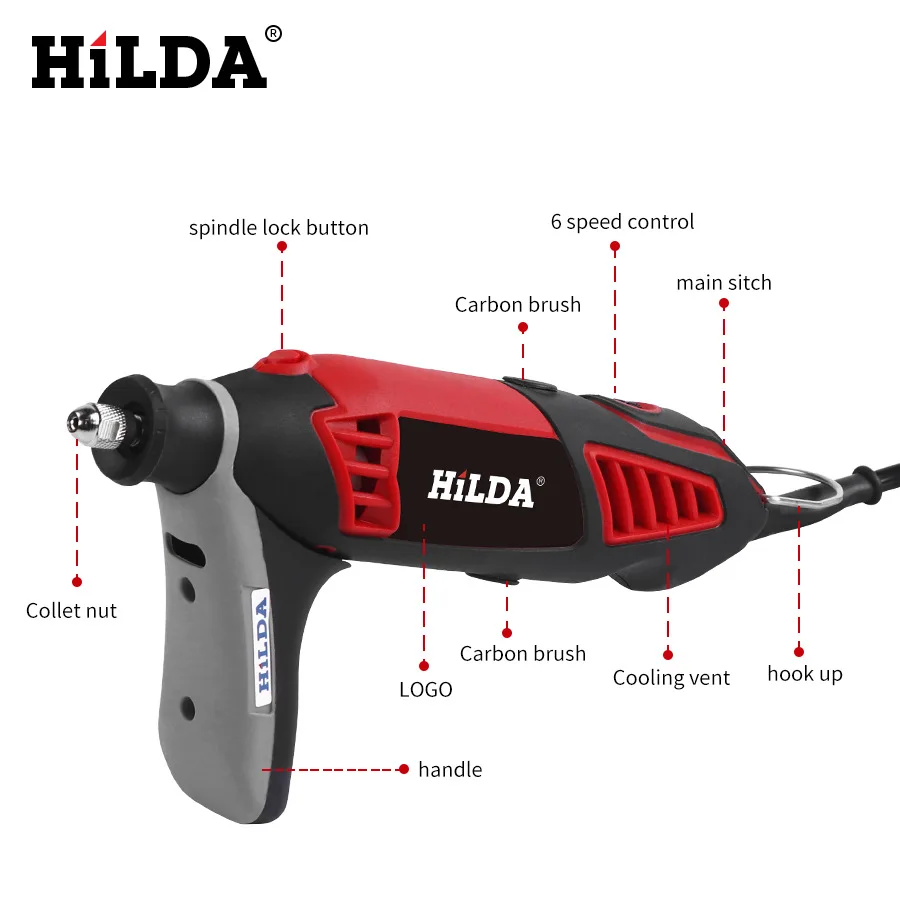 

Plug-in High power electric grinding Hilda-350w electric grinding hardware tools Multi-function Integrated machine