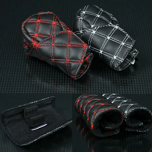 2Pcs/Set Faux Leather Hand Brake Shift Knob Cover Gear Case Car Interior Decor