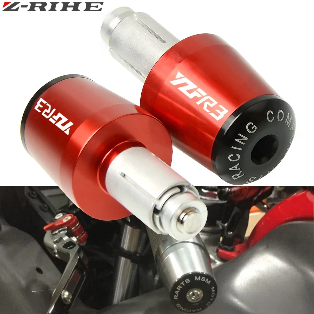

For Yamaha YZFR1 YZFR3 YZFR6 YZFR15 YZFR25 R1 R3 R6 R25 CNC 22MM Motorcycle Handlebar Grips Handle Bar Cap End Plugs FOR YZF R3