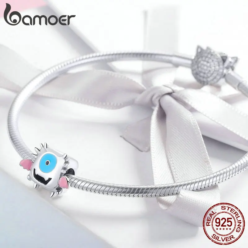 Подлинные серебряные шармы бусины BAMOER для самодельных оригинальных браслетов