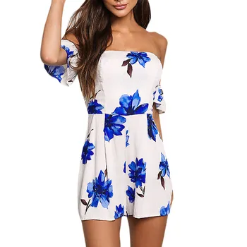 

2019 Women Strapless Jumpsuit Holiday Mini Playsuit Ladies Summer Beach Rompers 3.22