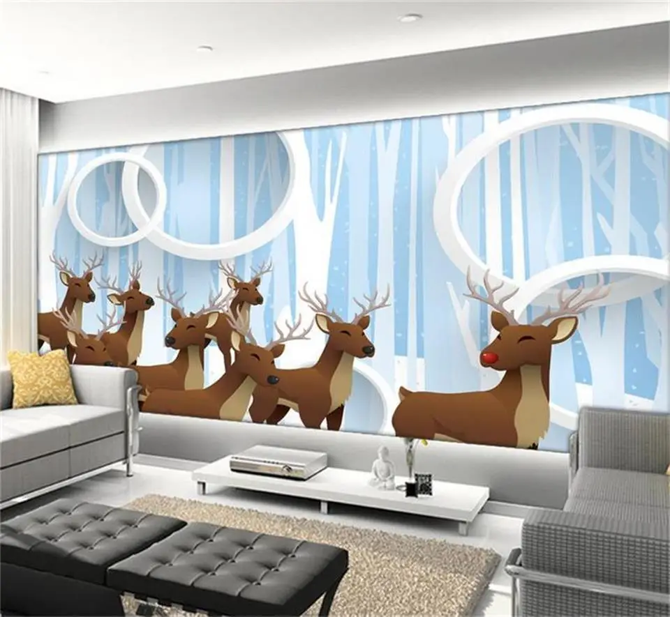 Kustom 3d Foto Wallpaper Ruang Tamu Mural Lingkaran Kayu Pohon Rusa Kustom 3d Foto Wallpaper Ruang Tamu Mural Lingkaran Kayu Pohon Rusa