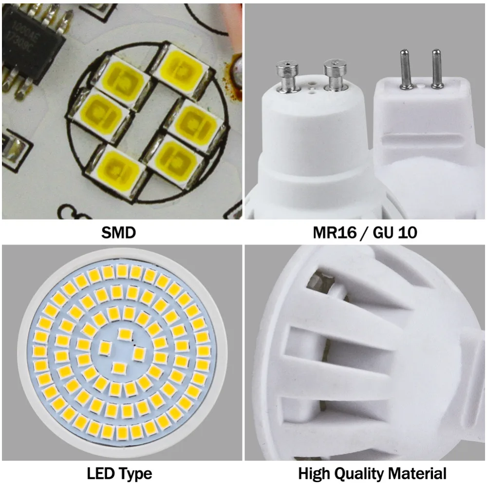 Светодиодная лампа Точечный светильник MR16 GU10 E14 E27 точечная лампа cfl лампада диод 3 Вт 220 В 110 В GU5.3 2835 SMD для домашнего декора энергосберегающая