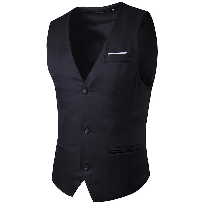 Men's Classic Formal Business Vest Slim Fit Dress Vest Suit Gilet Homme ...