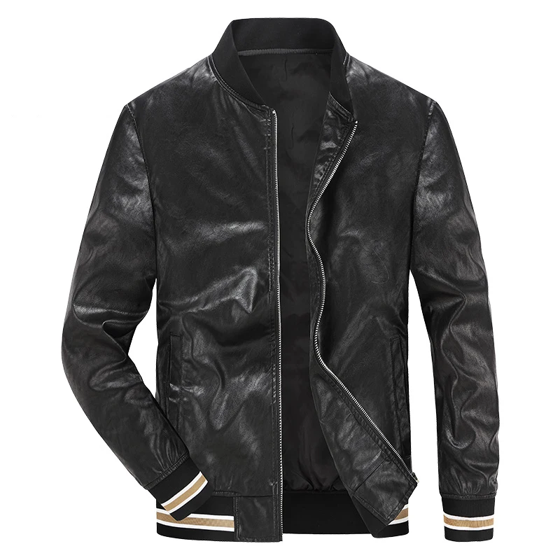 

New Arrival Spring Autumn AFS JEEP men jacket leather brand faux leather jacket men casual vintage baseballs jacket coat male