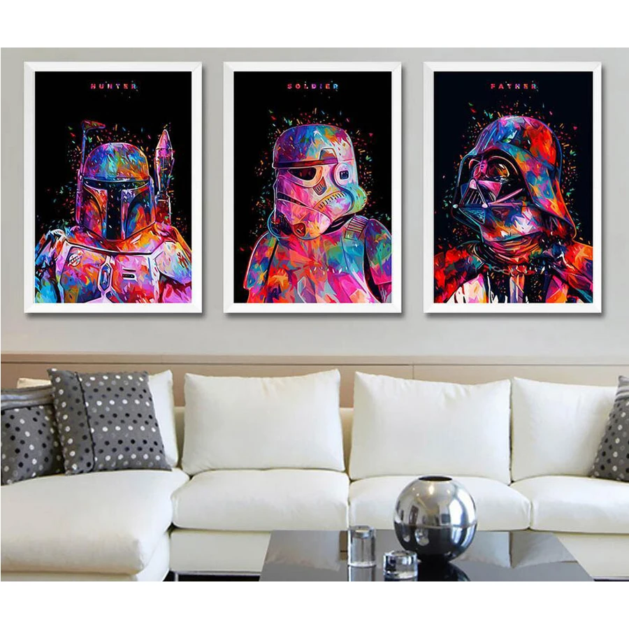 Star Wars art diy diamond painting 3pcs full square drill diamond embroidery mosaic modern triptych home decoration 3d painting Star Wars art diy diamond painting 3pcs full square drill diamond embroidery mosaic modern triptych home decoration 3d painting