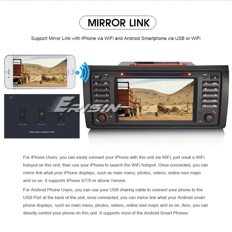 Best Erisin ES2953B 7" DAB+ Android 9.0 Car Stereo GPS WiFi DVR TPMS for BMW 5 Series E39 E53 X5 M5 Sat Nav 9