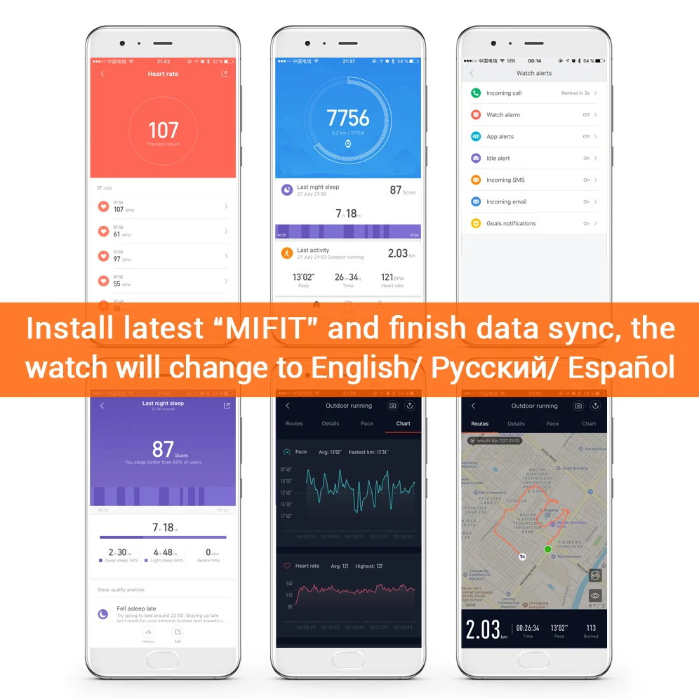 Amazfit bip Смарт-часы, глобальная версия, английский/испанский/русский gps, умные часы для Android iOS монитор сердечного ритма