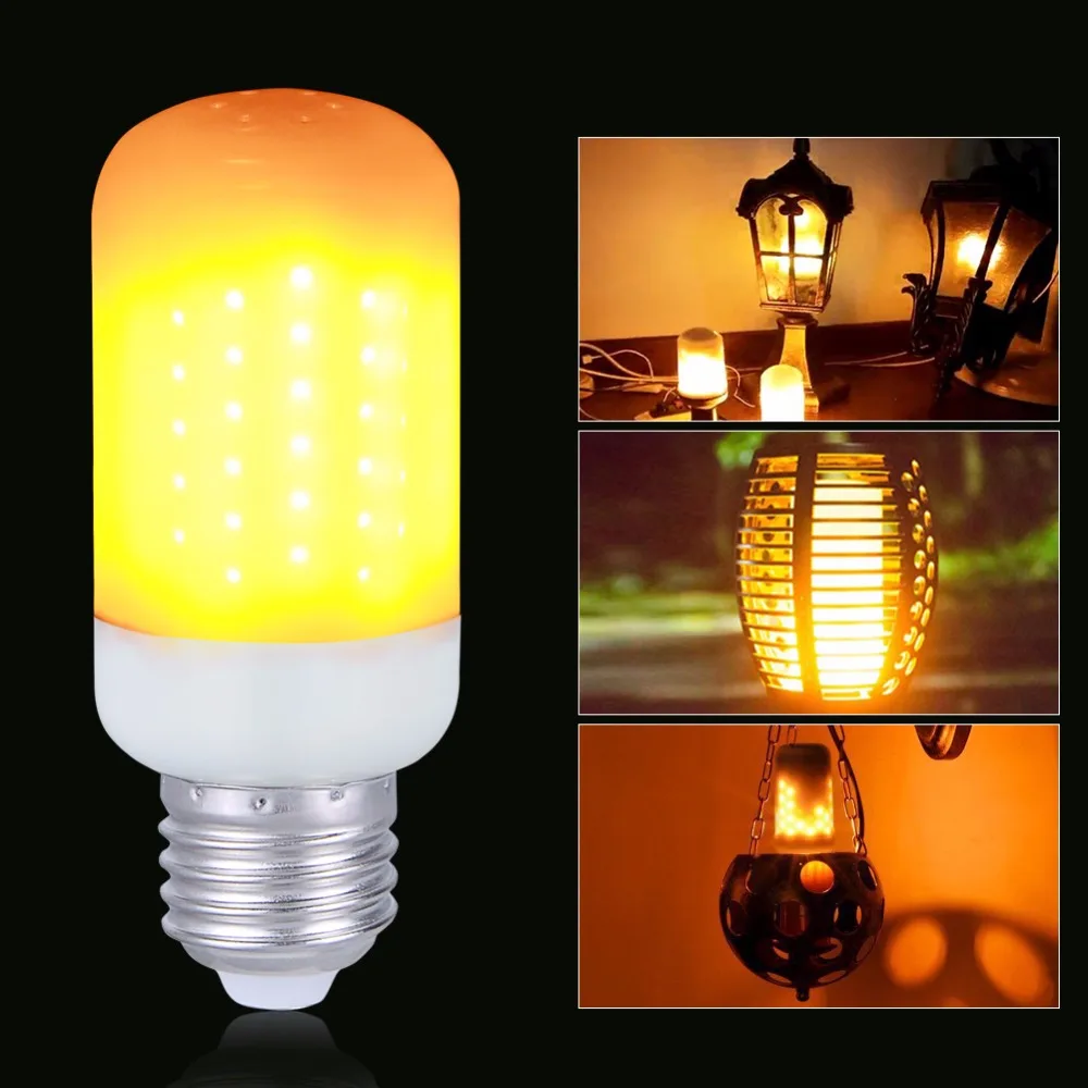 E27 E26 LED Lamp Flame Effect Fire Bulb Novelty Christmas Light 5W