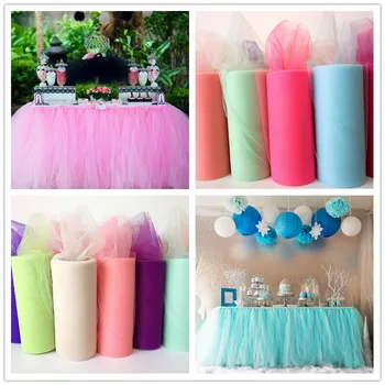 

Tule Roll 6inch 22M Gauze Fabric Reel Tutu DIY Party Flower Ball Skirt Gift Wrap Wedding Background Decor Baby Shower Supplies